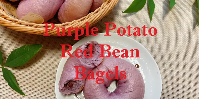 Purple Potato Red Bean Bagels Recipe